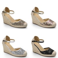 HighHeels Sandalen Sandaletten Keilabsatz Espandrillos Wedges Damenschuhe Sommer