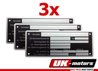 3x Typenschild Blanko Anhängertypenschild Anhänger 2 3 Achse n 150x58 NEU