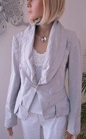 RENE VAN DER WIJCK schicker Luxus Blazer * Jacke * Sommerblazer hellgrau Gr. 38