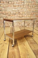 60er Danish SERVIERWAGEN NUSSBAUM TABLE TISCH BEISTELLTISCH TV PHONO RACK 60s 2