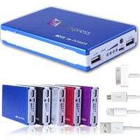 External Battery 30000 mAh Power Bank Zusatzakku Akku mobiles Ladegerät USB Blau