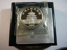 1989 China 10 Yuan Silver Proof Panda - Box/Coa