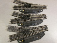 3x 4363 Trix 3-Leiter Elektroweiche rechts H0 Plastik