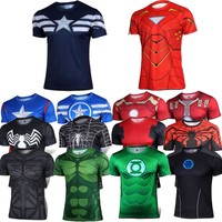 Herren Marvel Superhero Batman Slim Fit T-Shirt Skinny Cycling Jersey Shirt Tops