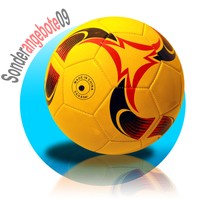 Fussball aufgepumpt Größe 5 Freizeitball Gelb Schwarz Rot Ball Spielball Stern