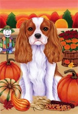 Garden Indoor/Outdoor Autumn Flag - Cavalier King Charles Spaniel (Tp) 670551
