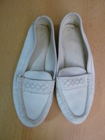 Damen Halbschuhe Mokassins Ballerinas Leder optik weiß Größe 39