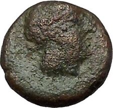 350BC Authentic Ancient Greek City Coin APOLLO Horse man Greek Coin i50561