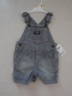 OshKosh B'gosh Boy's Hickory Striped Overalls Coverall Bib Shorts size 12M New
