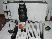 Golf Ausrüstung komplett mit Bag,Caddy, Eisen,Putter,Driver,Zubehör