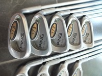 Ping i3 Over Size Irons 3-SW Green Dot JZ Stiff Shafts Recent Lamkin Grips