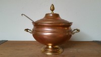 Wunderschöner Topf aus Kupfer / Messing mit Deckel und Zugabe Kupferbolle