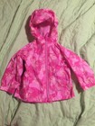 LL Bean Baby Toddler Girl Rain Coat Jacket Spring 12-18 Months Pink Butterflies 