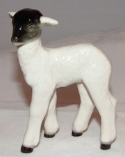 Lomonosov Russian Porcelain Animal Figure White Lamb with Black Face