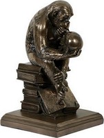 Hugo Rheinhold,affe mit schädel,bronziert,darwin,figur,skulptur,replikat,bronze