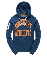 Neuer Herren Superdry Tigers Athletic Kapuzenpulli Blue Bottle