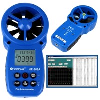 Digitales Flügelrad Anemometer USB Software Windmessgerät Windmesser °C  %rH 