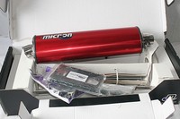 CBR 600 Race Micron 4 in 1 oval Auspuff Endtopf Exhaust rot Streetfighter NEU