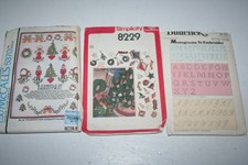 Vintage Cross Stitch Embroidery Transfer Patterns + Christmas Accessories