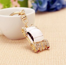 lovely car Key chain Keyring bag chain Rhinestone  Charm Pendant Keyfob Keychain