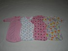 Lot Of 4 Infant Girls Sleep Sacks Absorba, Carter's Size 0-9 Months