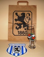 TSV 1860 München Aufkleber und Weißbierglas