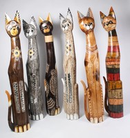Katze Katzen Holzkatze Deko 100 cm Handarbeit 6 Modelle Tier Figur