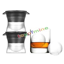 Ice Ball Cube Maker Sphere Mold 2.5 INCH Round Jelly Mould Set Cocktail Whiskey