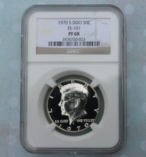 1970 S Ngc Proof 68 Fs-101 Ddo Kennedy Half, Double Die Obverse, Top Pop Coin
