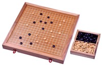 Go Gobang Spiel der Götter Strategiespiel Brettspiel aus Holz mit weissen Linien