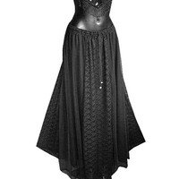 GOTHIC ROCK Spitze lang neu schwarz/schwarz 7090 - FreeSize steampunk victorian