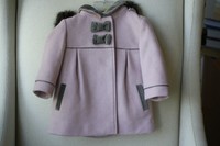 TARTINE ET CHOCOLAT GIRLS PINK WOOL COAT 12 MONTHS