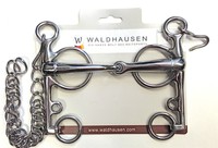 Waldhausen Pelham massiv einfach gebrochen Gr. 14,5 aus Edelstahl mit Kinnkette