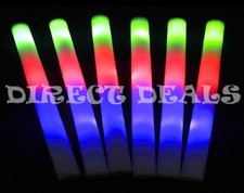 12 Pcs Light Up Foam Sticks Led Rally Cheer WhiteTube Soft Baton Rave Party Wand