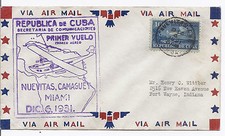 December 6 1931 Ffc First Flight Cover - Nue
00004000
vitas Camaguey Miami to Us*