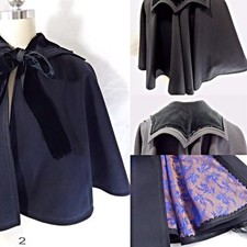 Victorian Antique Cape 1890's Black Edwardian Vintage Mourning Caplet Rare 17.5L