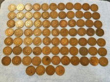 Indian head penny lot (80) coins from the 1900's. All dates readable.