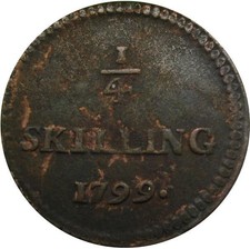 New listing
Beautiful 1799 1/4 Skilling Nice Uncleaned Bronze Coin of Sweden Æ Coin Lot #Vd