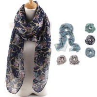 Mode Damen Schals Eule Bedruckt Winter Langer Schal Schalkragen Infinity Schals