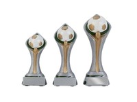 Fußball Figur Pokal (einzeln oder als 3er-Serie) Trophäe 12,5 cm - 17,5 cm