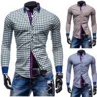 BY MIRZAD 0715 Herren Langarm Herrenhemd Figurbetont Freizeit Slim 2B2 Classic