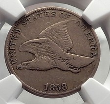 1858 Flying Eagle Cent United States of America Antique Penny Coin NGC i58126