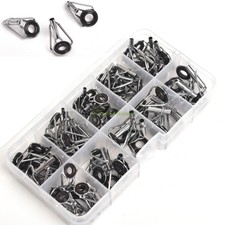 80pcs Freshwater Ceramic Small Fishing Rod Guides Repair Tip Tops Different size