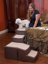 New Pet Gear Easy Steps Dog Cat Bed Stair Ladder with Storage Pg9760Ch