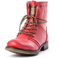 Mustang Biker Damen Stiefel Red Neu Schuhe