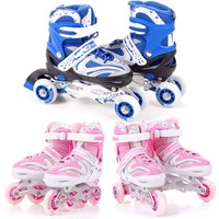 3 in 1 Rollschuhe Inliner Inlineskates Quad Dreirad verstellbar 30-33 und 34-37