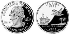 2 Coins = 2004 S Florida Silver Proof 25c Cameo Spanish Galleon Quarters sh4