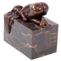 BRONZE AKT FIGUR SCHARFE BRAUT POPO EROTIK heiße KURVEN SEXY POSE EROS AKT FIGUR