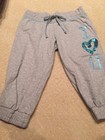 Hard Candy Brand Girls L 11-13 Capri Sweat Pants Grey with light blue accent