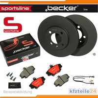 f.becker_line BREMSEN SET SPORTSLINE VORNE 2 BREMSSCHEIBEN + 4 BREMSBELÄGE
